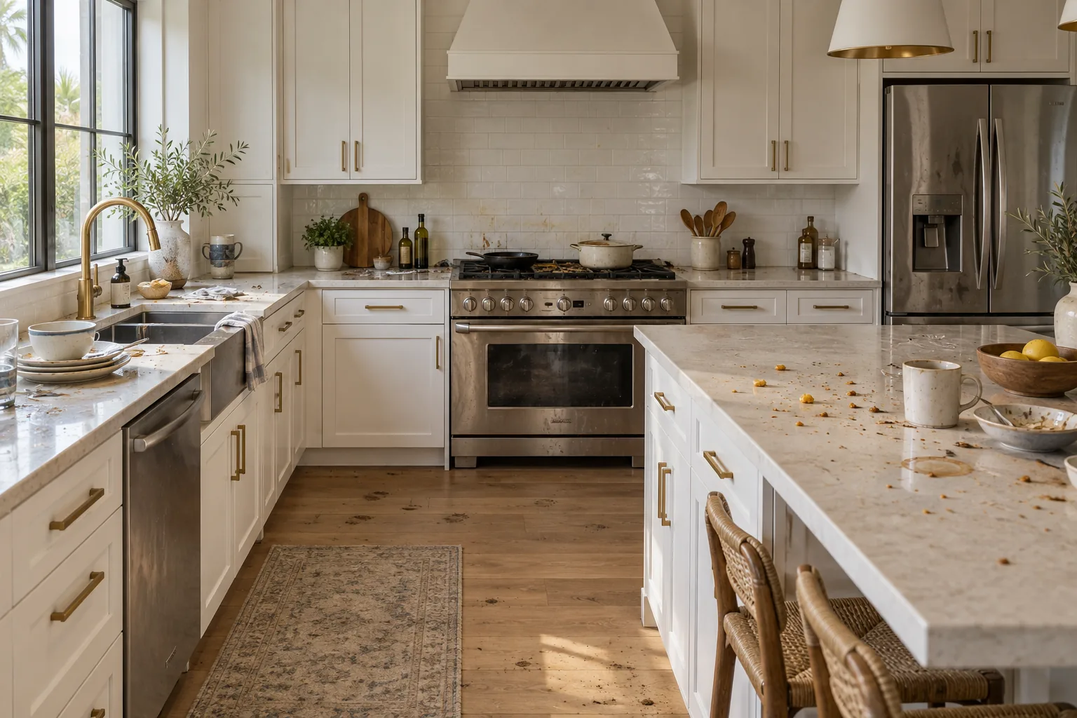 Illustrative kitchen before cleaning